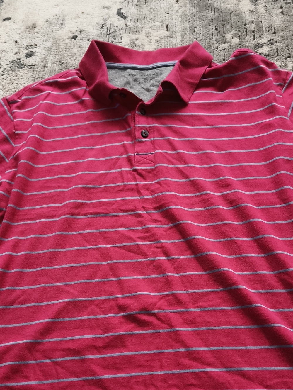 Men's Pink Striped Polo Shirt - Classic Casual Style